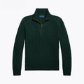 Kaschmir-Pullover Mit Zopfmuster Und Reißverschluss Vahler Grün S 