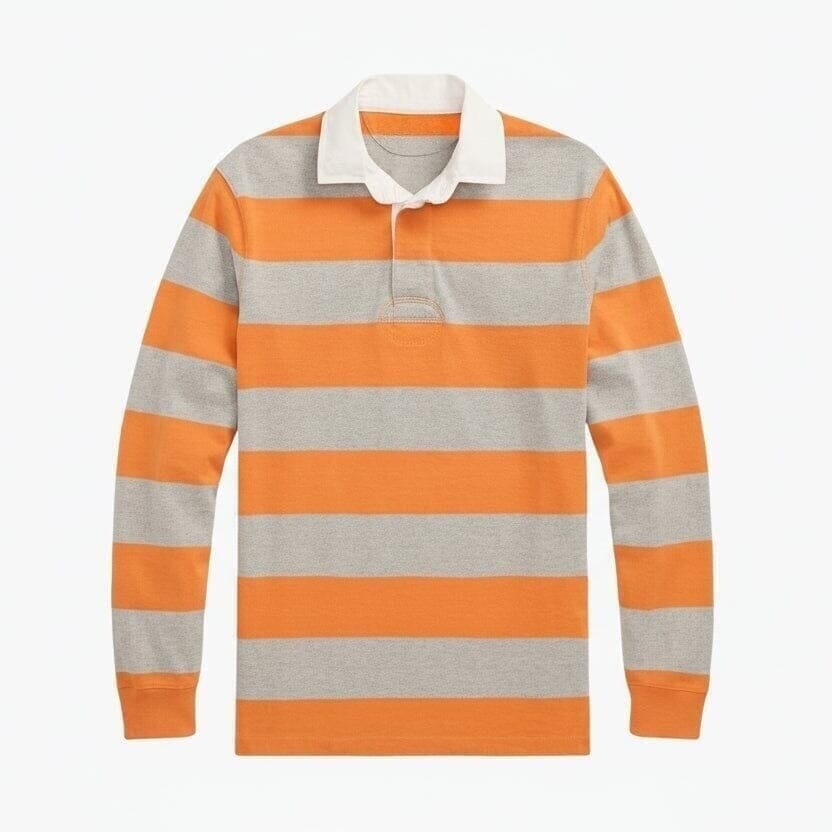 Klassisches Rugby-Shirt Vahler Bedford Orange/Meliert S 
