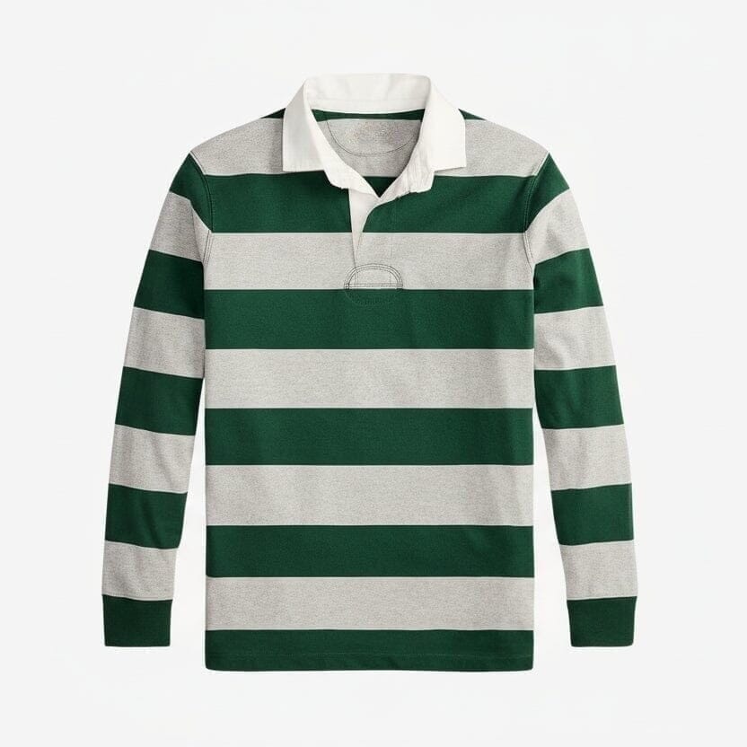 Klassisches Rugby-Shirt Vahler Vintage Tannengrün/Meliert S 