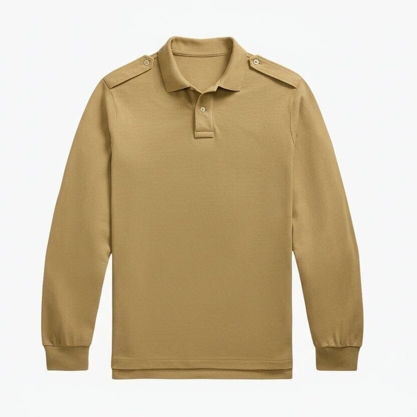 Langarm-Poloshirt Aus Mesh-Baumwolle Vahler Café Beige S 