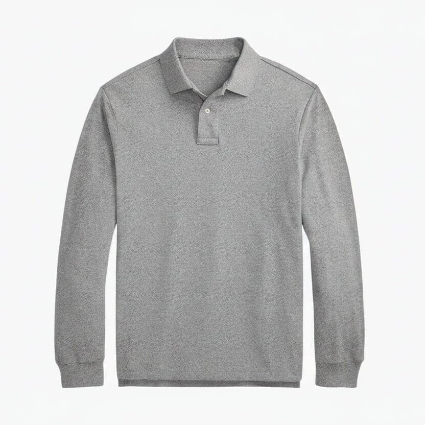 Langarm-Poloshirt Aus Mesh-Baumwolle Vahler Canterbury Meliert S 