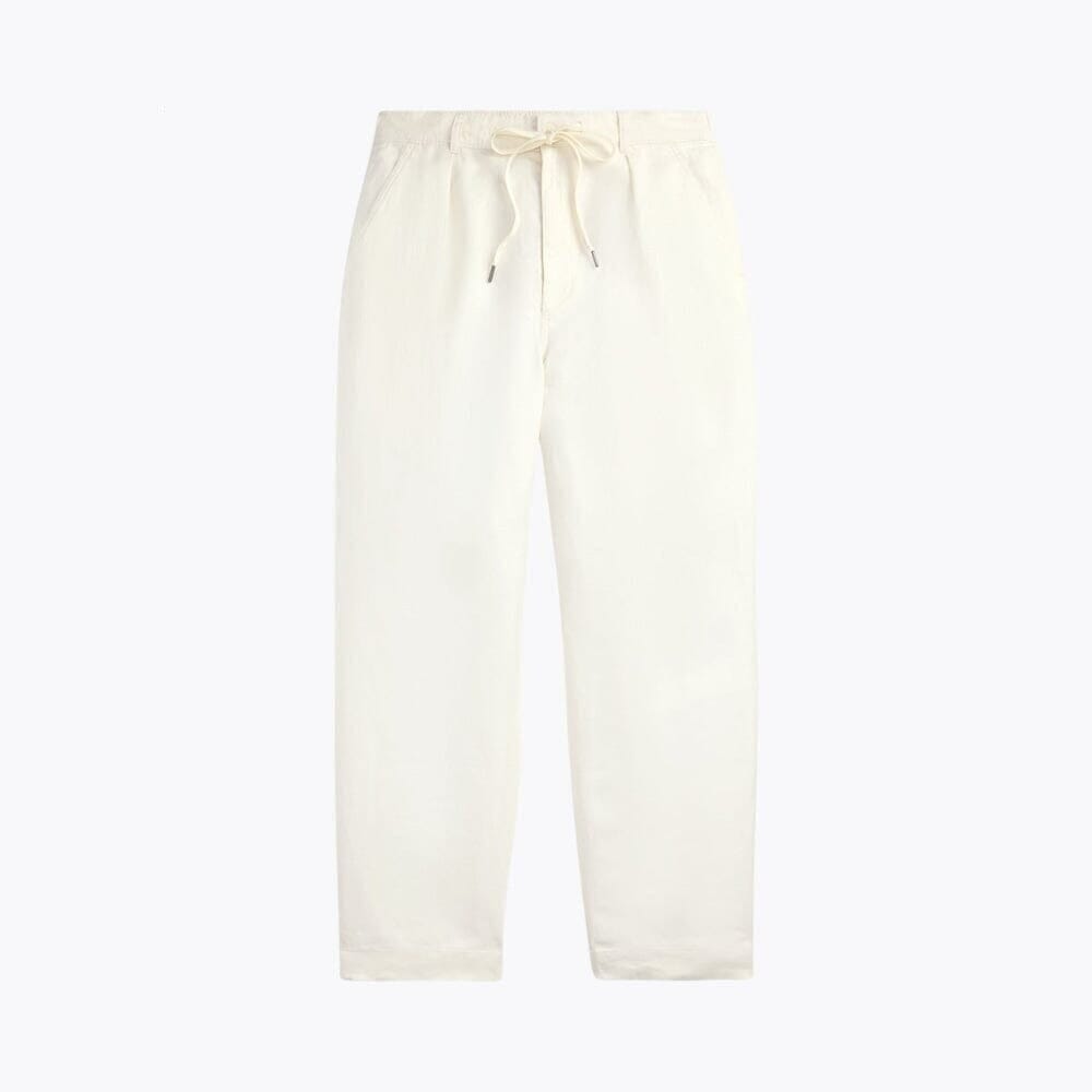 Lateef Relaxed Fit Leinen-Hose Mit Falten Vahler Creme 28 