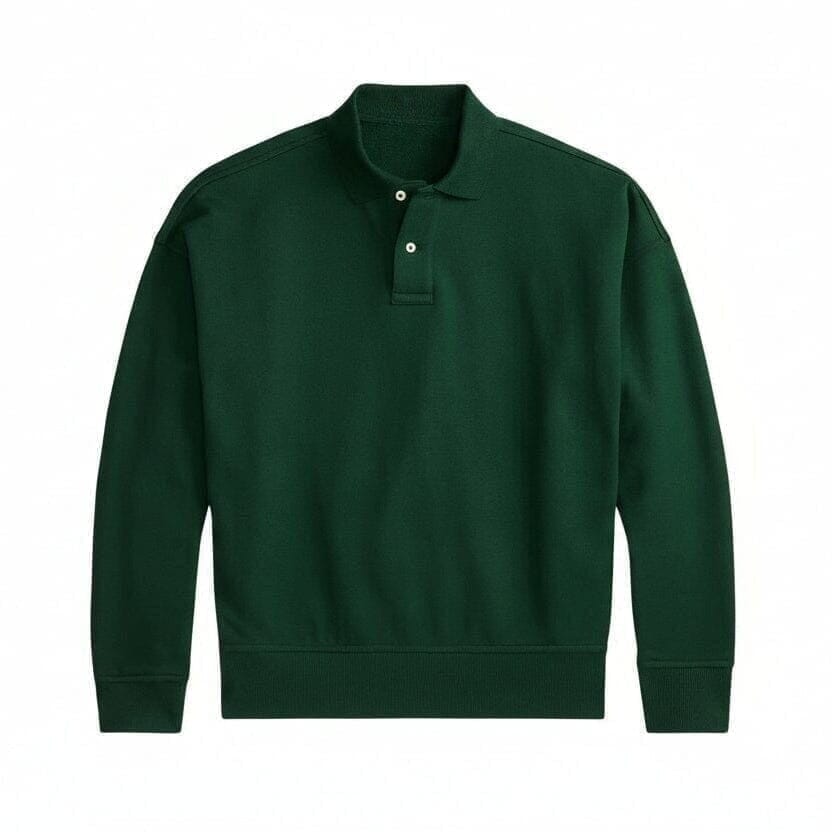 Logo Sweatshirt Mit Polokragen Vahler Tannengrün S 