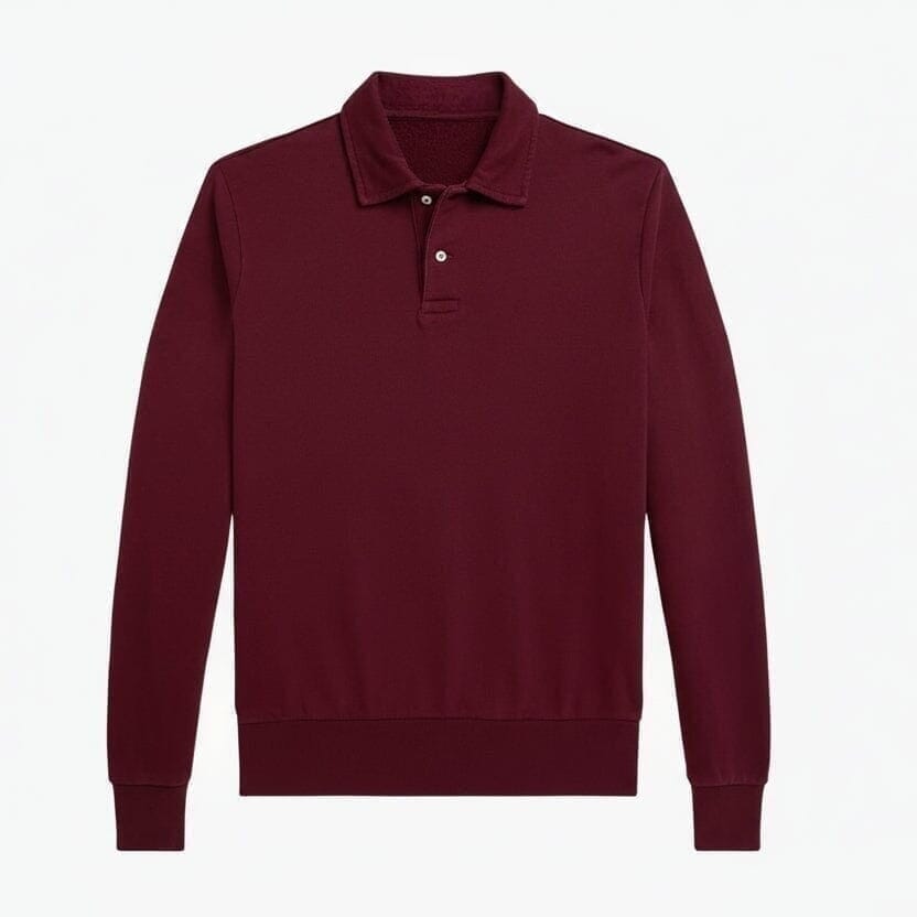 Loopback Fleece Sweatshirt Mit Kragen Vahler Klassisches Weinrot S 