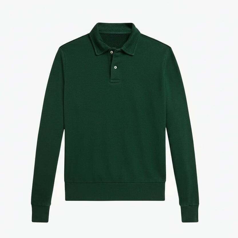 Loopback Fleece Sweatshirt Mit Kragen Vahler Vintage Tannengrün S 