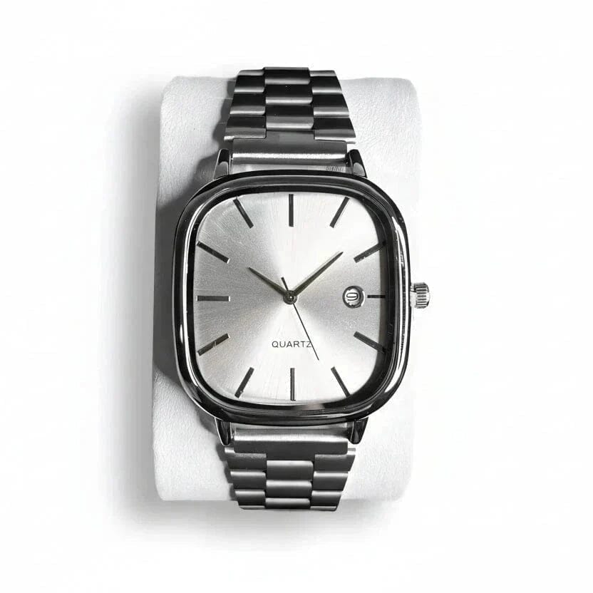 Luxuriöse 36mm Armbanduhr - Wasserdicht | Edelstahl Vahler Silber 