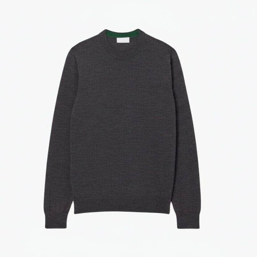 Merinowolle Pullover Mit Rundhalsausschnitt Vahler Grau S 
