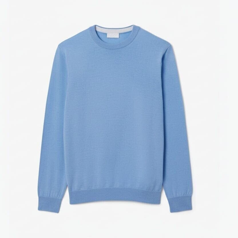 Merinowolle Pullover Mit Rundhalsausschnitt Vahler Hellblau S 