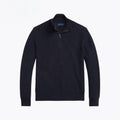 Mesh-Strick Baumwoll-Pullover Mit Viertel-Reißverschluss Vahler Marineblau S 