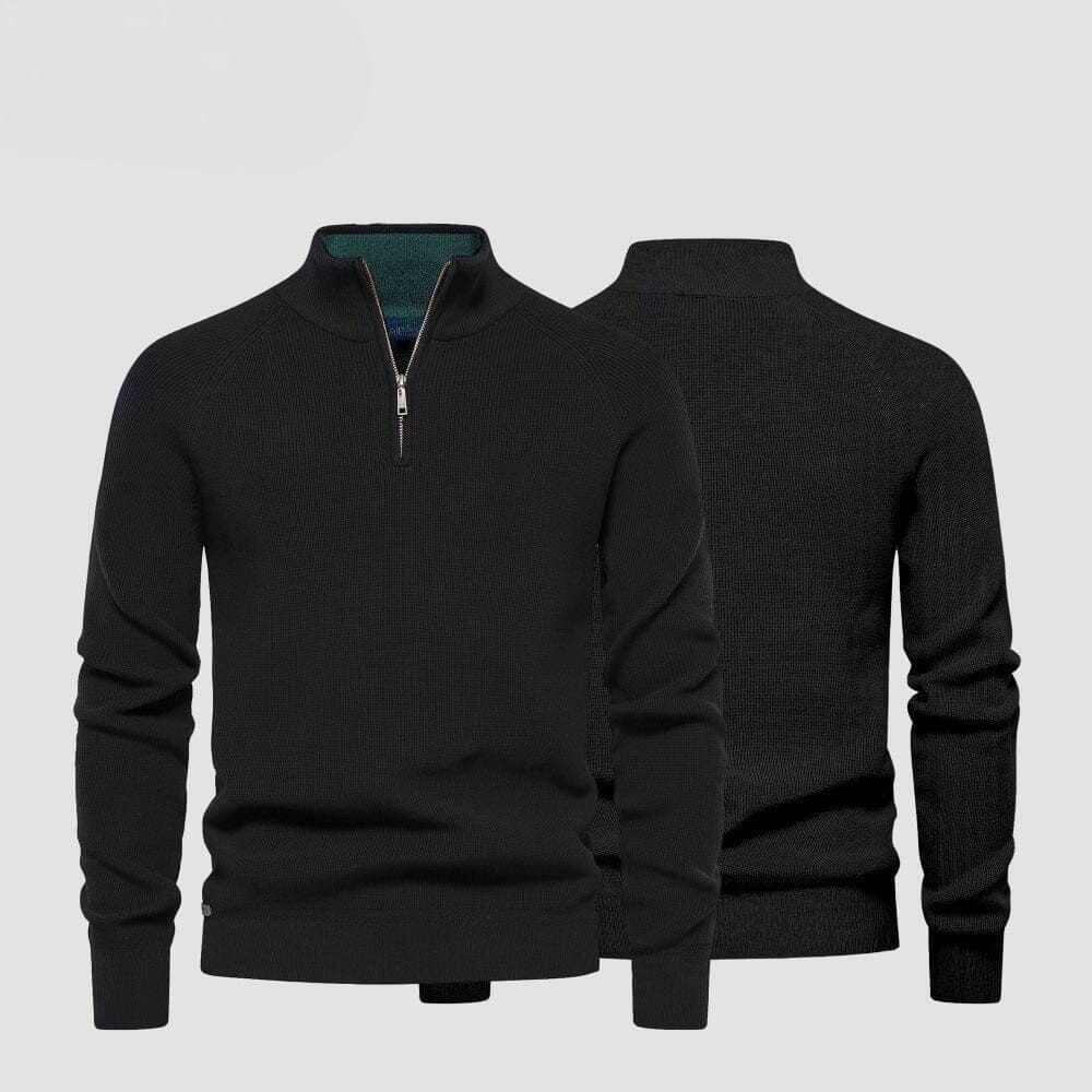 Modern Rundhals-Strickpullover Vahler Schwarz S 