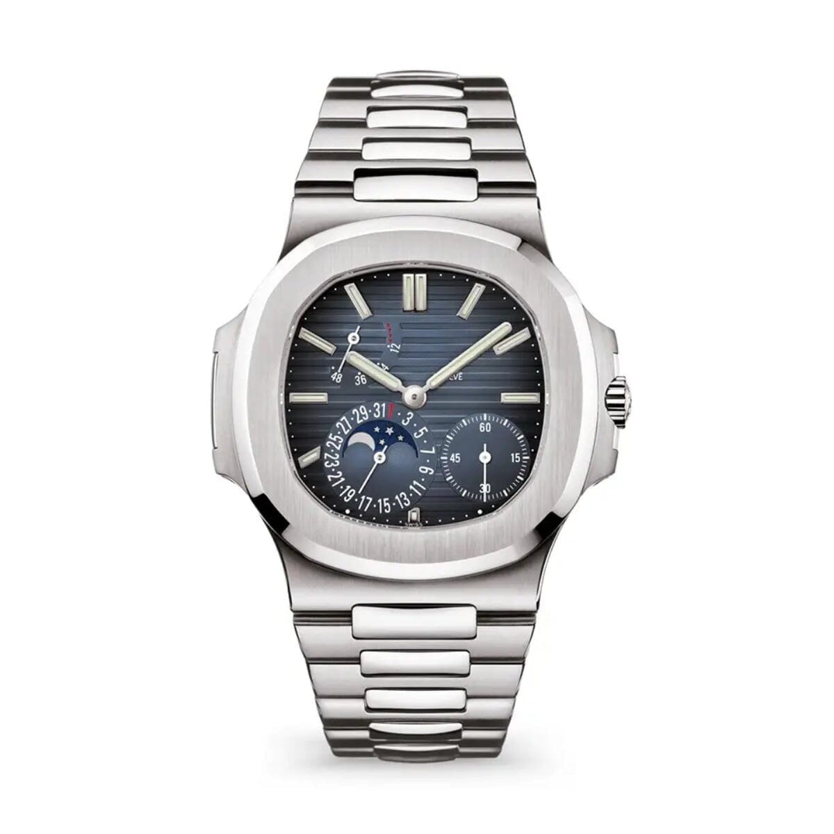 Nautilus Stahl Blaues Zifferblatt Mondphase 5712/1A-001 Vahler 