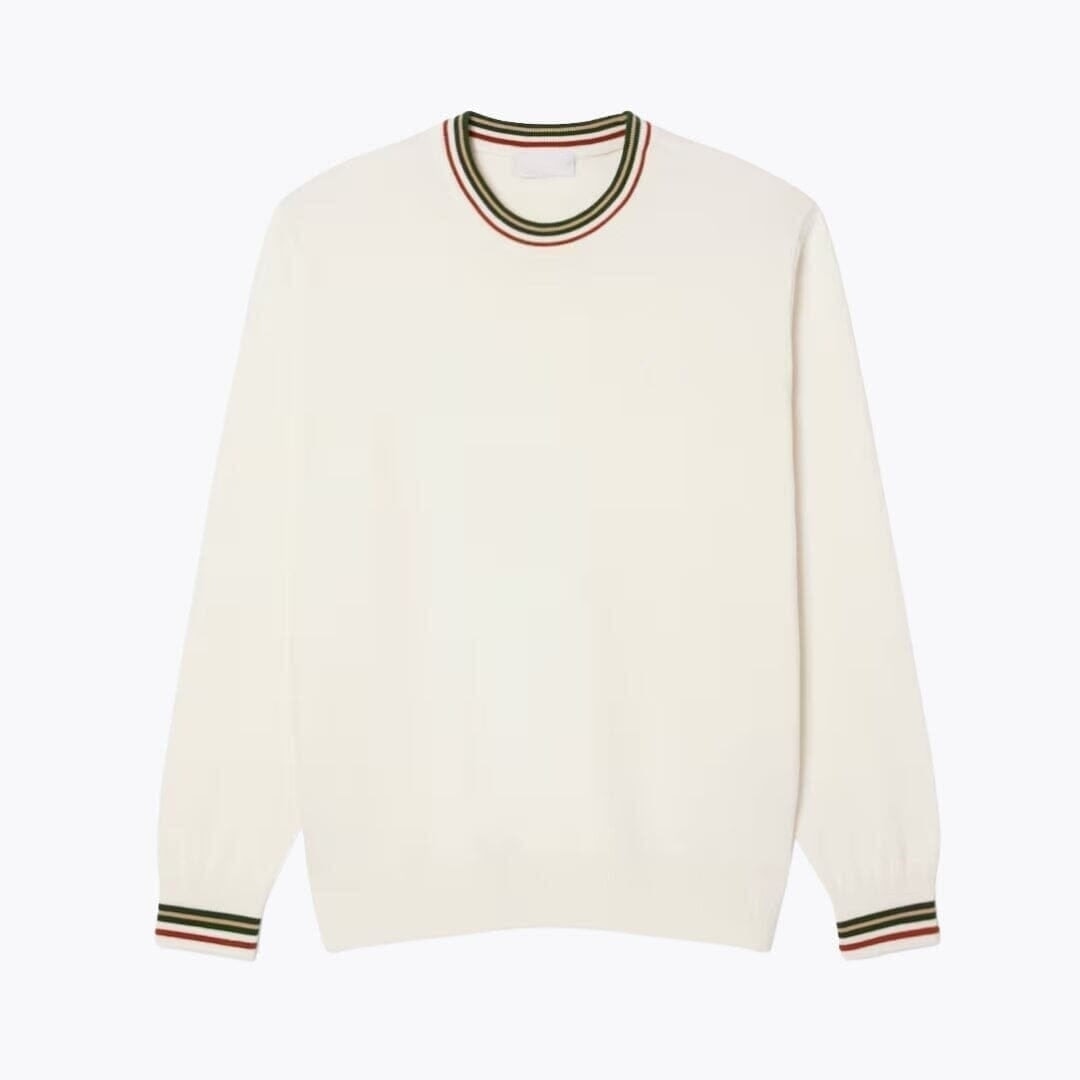Gestreifter Baumwoll-Jersey Pullover