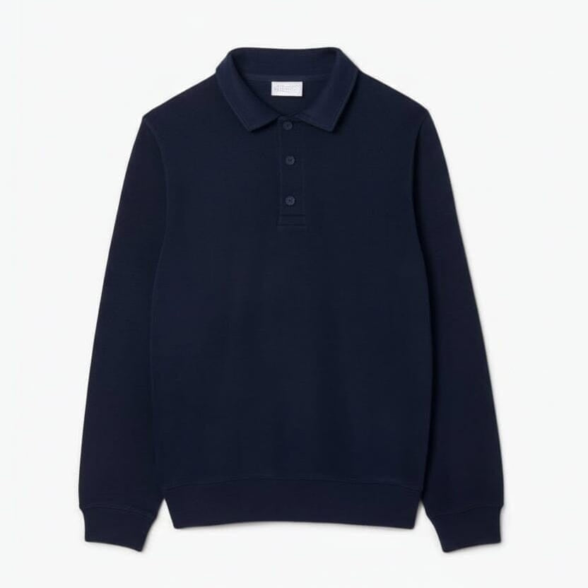 Geripptes Baumwoll-Sweatshirt Mit Polo-Kragen