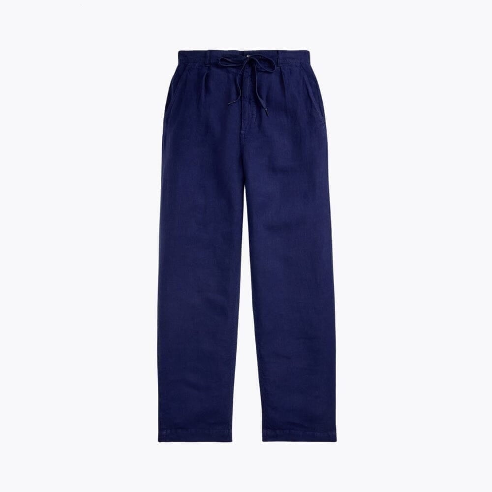 Lateef Relaxed Fit Leinen-Hose Mit Falten