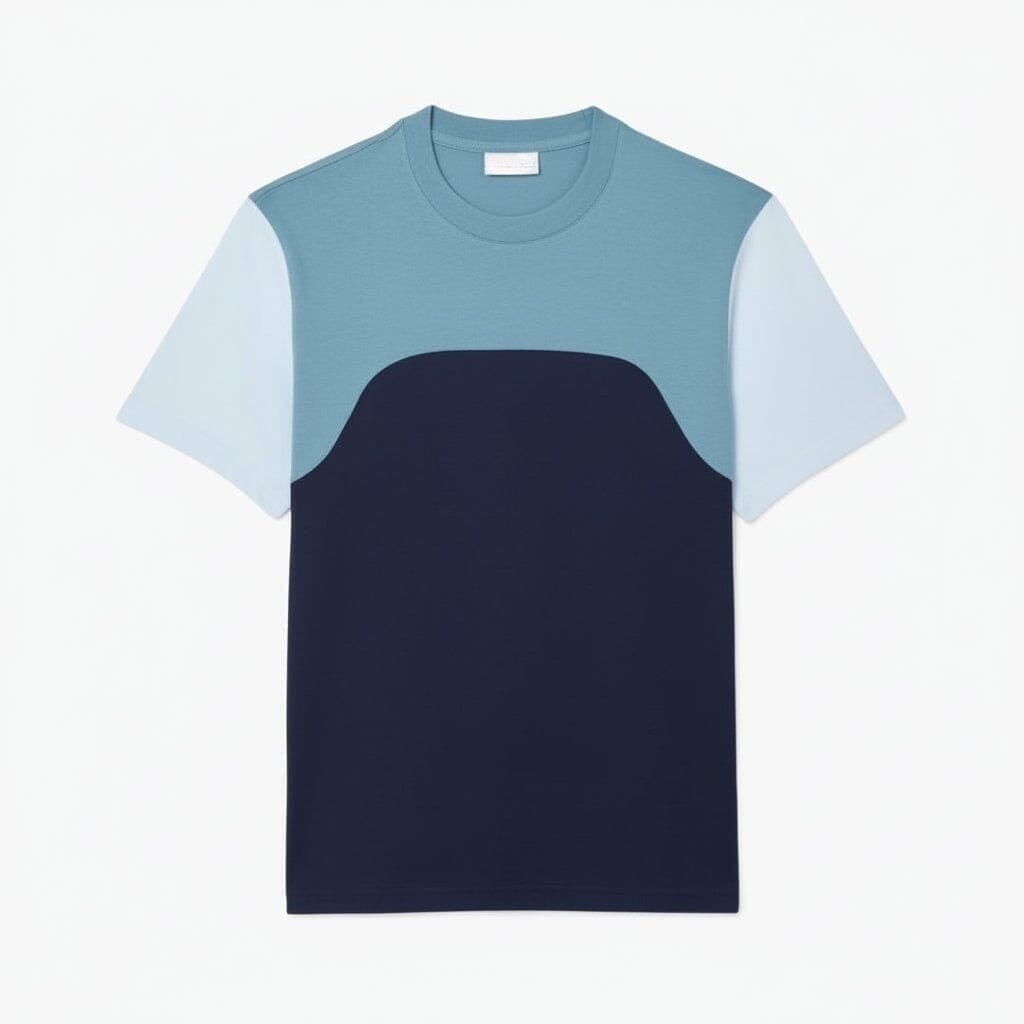 Baumwoll-Jersey T-SHIRT Mit Colour-Block Design