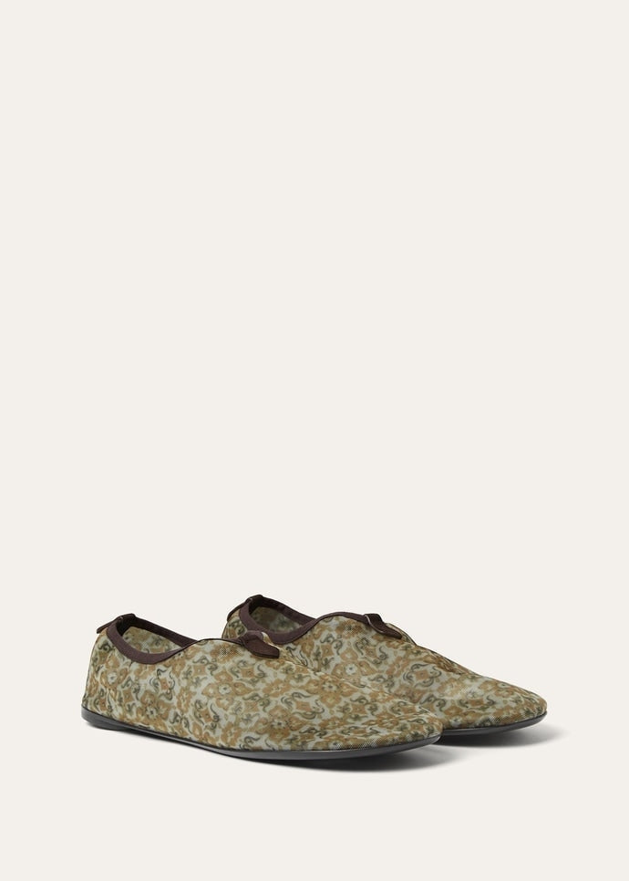 Flacher Slipper Floaty Damen - Light Olive/burnt Orange