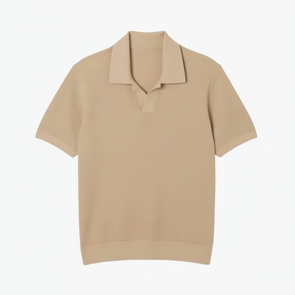 Baumwoll-Mix Pullover Mit Offenem Polokragen