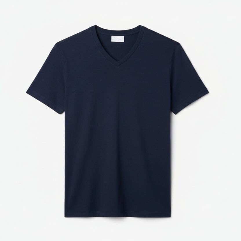 Herren V-Ausschnitt T-SHIRT Aus Leichter Pima-Baumwolle