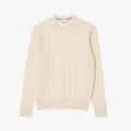 Zopfmuster Pullover Aus Gekämmter Wolle Mit Rundhalsausschnitt