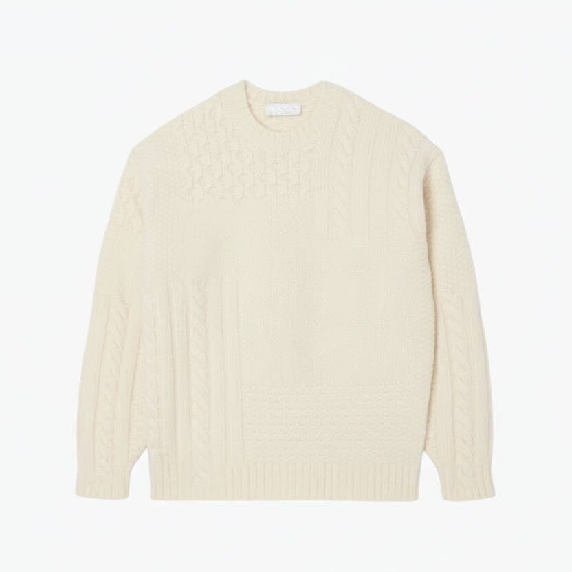 Relaxed Fit Pullover Aus Wolle Mit Patchwork-Effekt