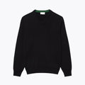 Einfarbiger Baumwoll-Pullover Mit V-Ausschnitt