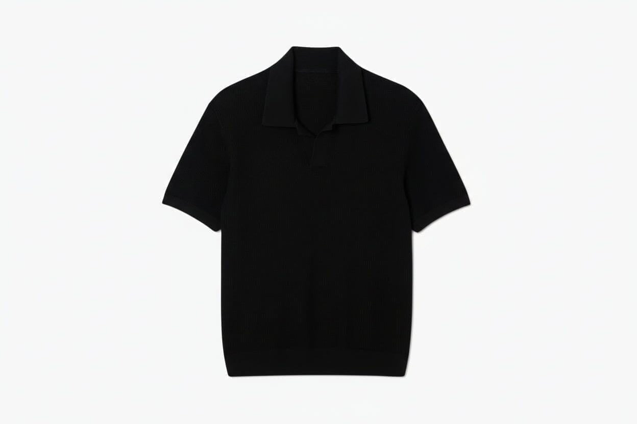 Baumwoll-Mix Pullover Mit Offenem Polokragen