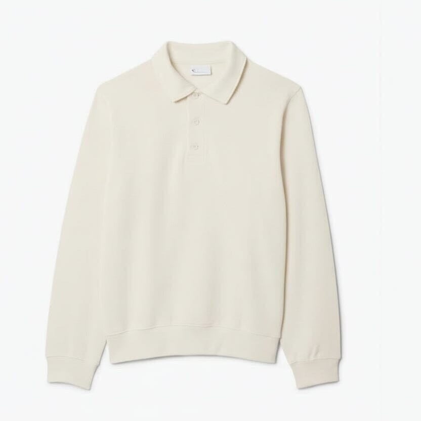Geripptes Baumwoll-Sweatshirt Mit Polo-Kragen