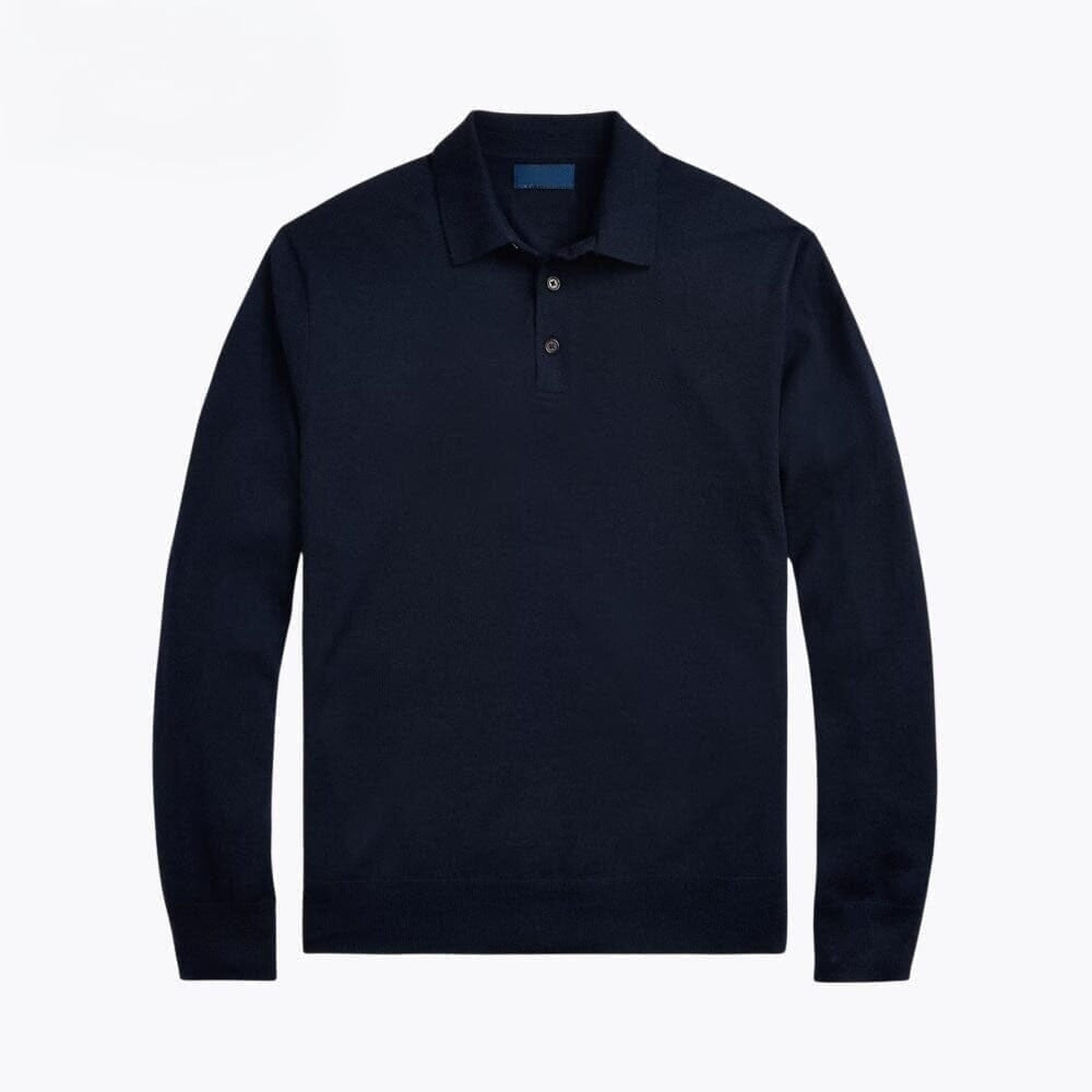 Woll-Pullover Mit Polo-Kragen