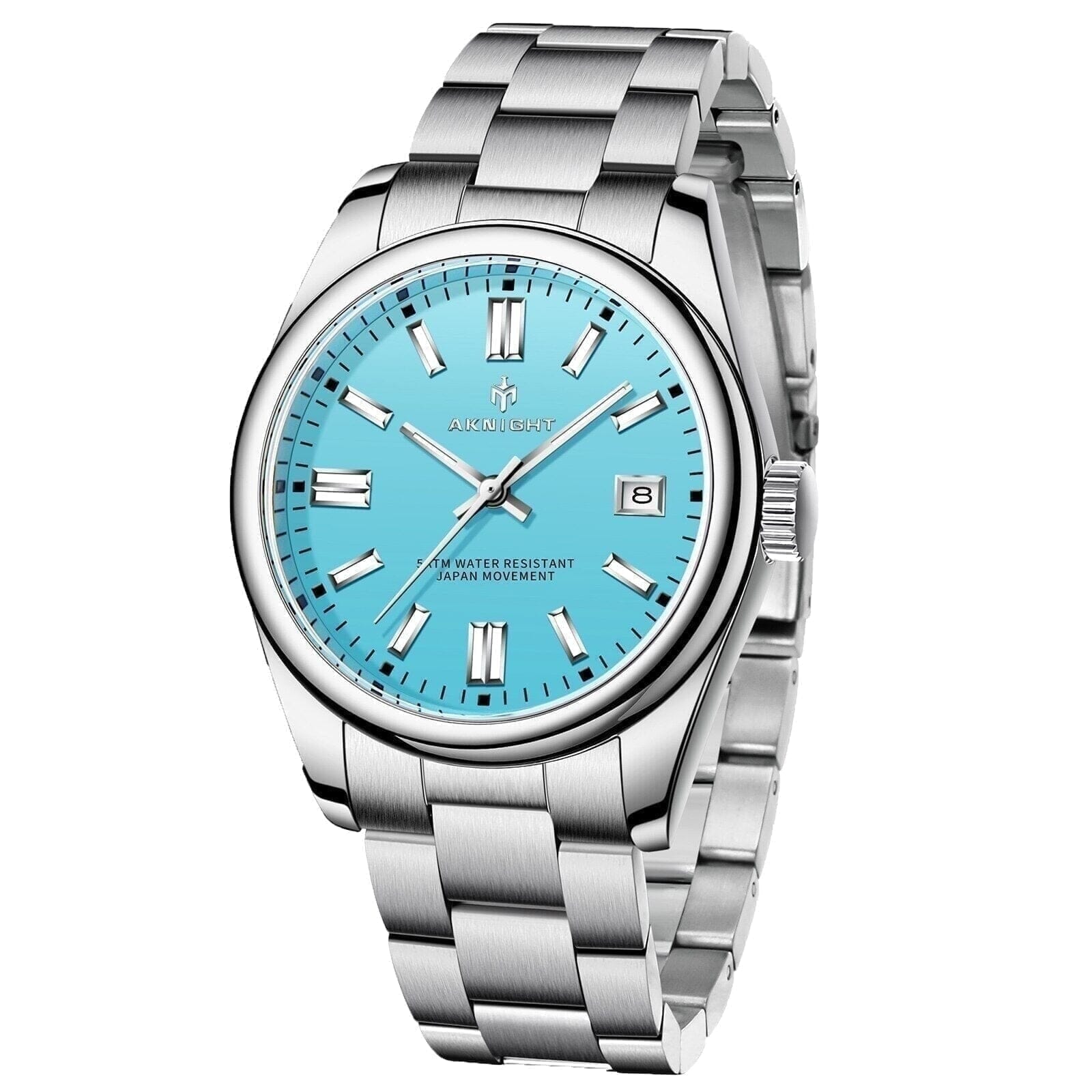 PD Aknight 2113 Herren Quarzuhr - 39mm Edelstahl Vahler Tiffany Blau 
