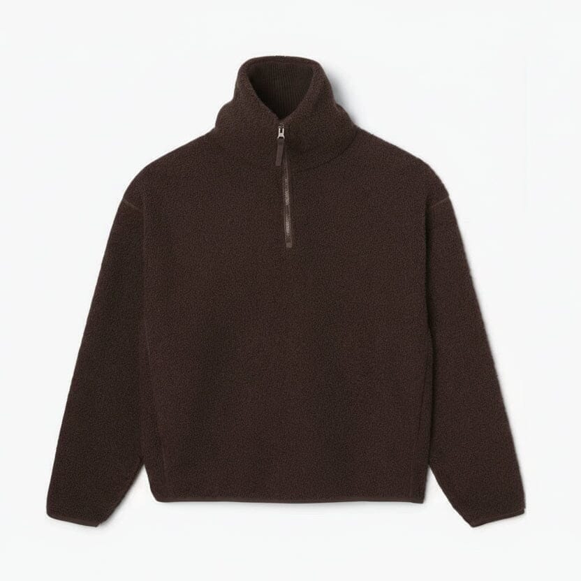 Polar-Fleece Sweatshirt Mit Hohem Reißverschlusskragen Vahler Braun S 