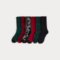 Polo Bear Baumwoll-Mix Crew Socken 6er-Pack Vahler Rot/Grün/Schwarz 