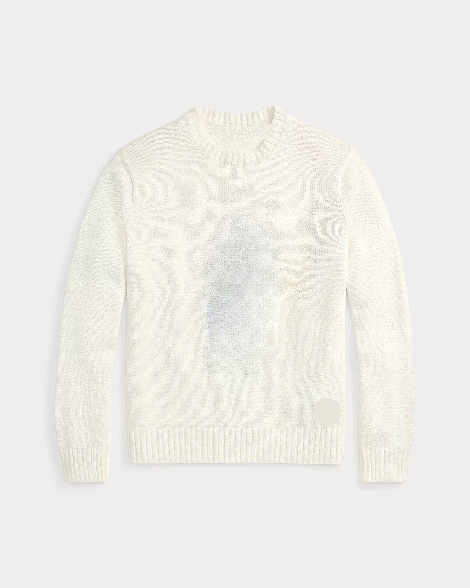 Polo Bear Baumwolle-Leinen Pullover Vahler Deckwash Weiß S 