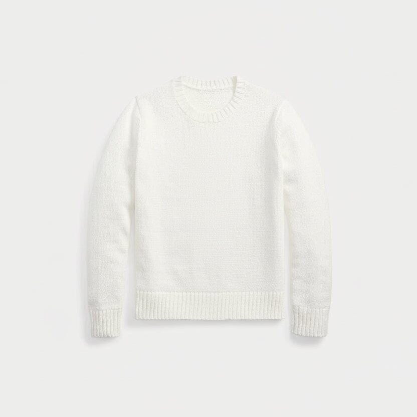 Polo Bear Pullover Mit Rundhalsausschnitt Aus Leinen-Baumwoll-Mix Vahler Weiß S 