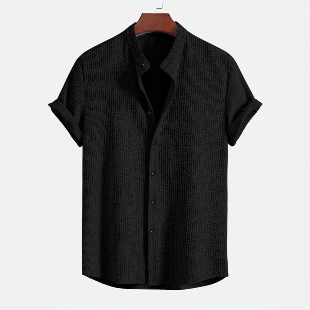 Polo Hampton Kragen Hemd Vahler Schwarz S 
