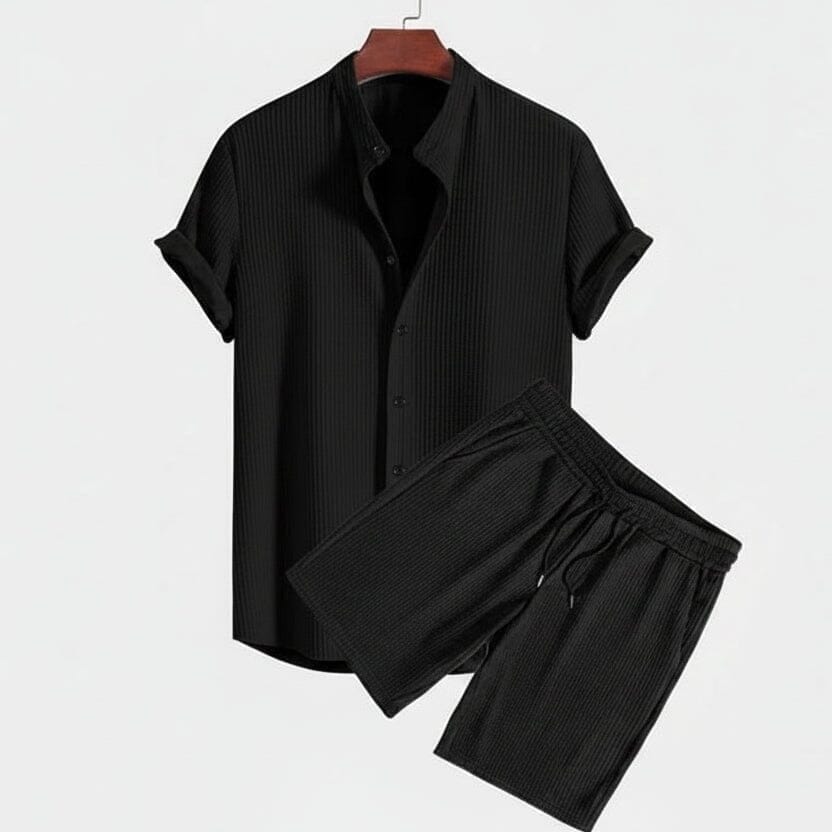 Prestige Comfort Kollektion - Premium Hemd & Shorts Set Vahler Schwarz S 