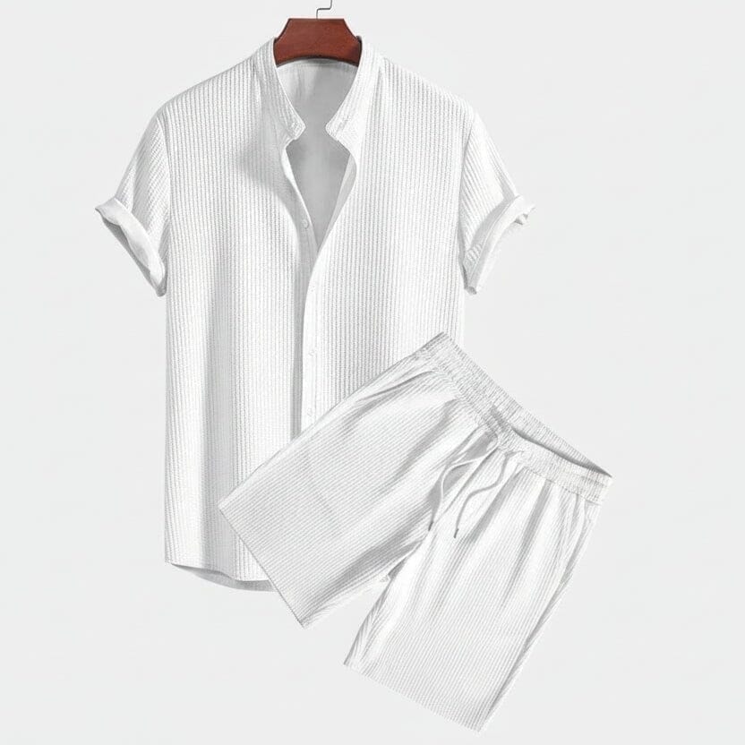 Prestige Comfort Kollektion - Premium Hemd & Shorts Set Vahler Weiß S 