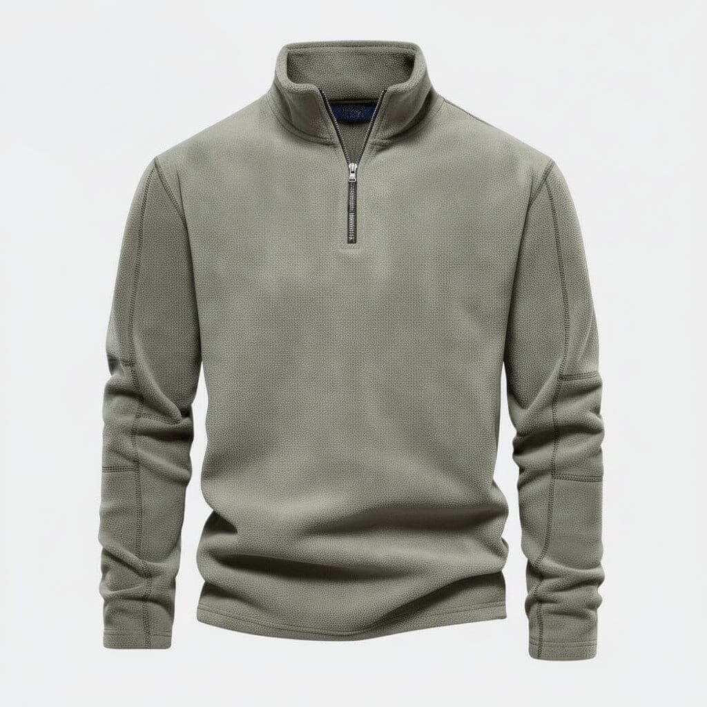 Prestige Zopfmuster Wollpullover Vahler Olivgrün S 