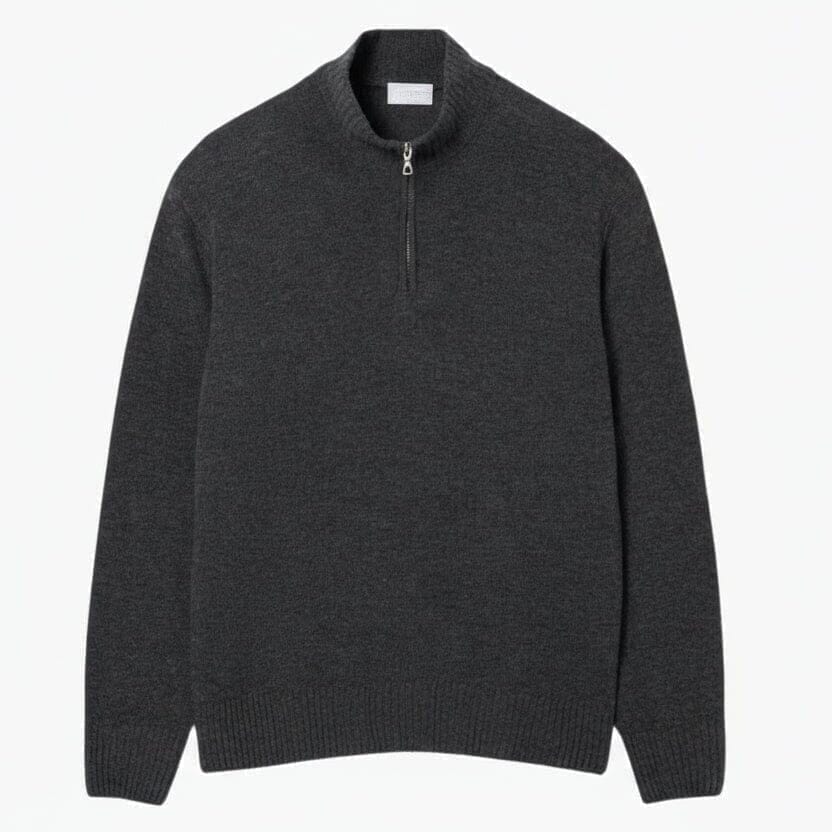 Pullover Aus Gekämmter Wolle Mit Reißverschluss Und Hohem Kragen Vahler Grau S 