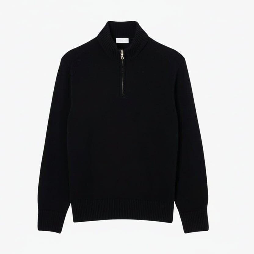 Pullover Aus Gekämmter Wolle Mit Reißverschluss Und Hohem Kragen Vahler Schwarz S 