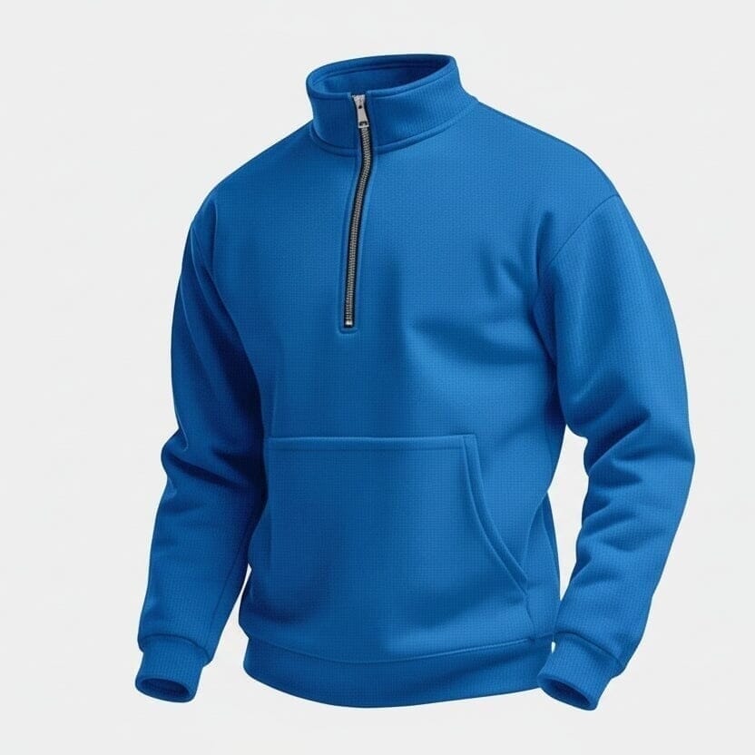 Pullover Mit Halbem Reißverschluss Vahler Blau S 