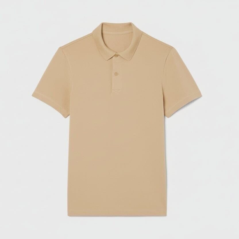 Regular Fit Poloshirt Aus Baumwoll-Mix Vahler Beige S 