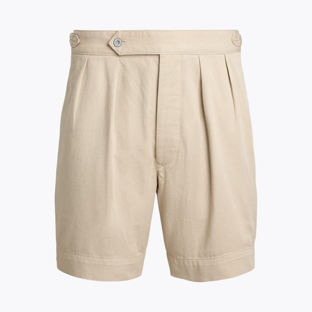 Relaxed Fit Plissierte Twill Shorts Vahler Khaki 28 