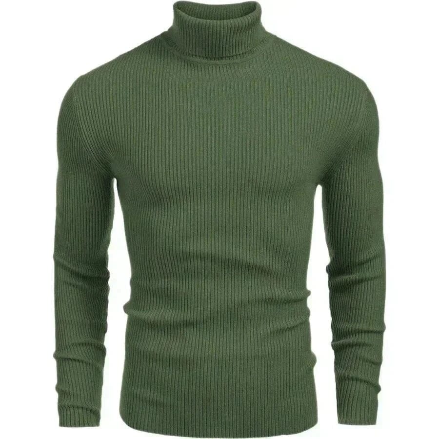 Rollkragen Pullover Classic Knit Vahler Grün S 