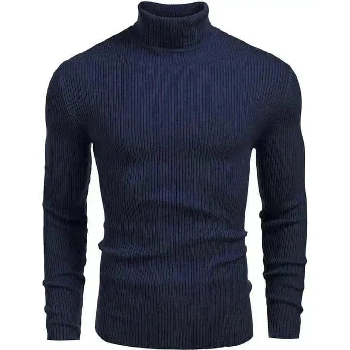 Rollkragen-Pullover Mit Zopfmuster Aus Wolle Vahler Blau S 