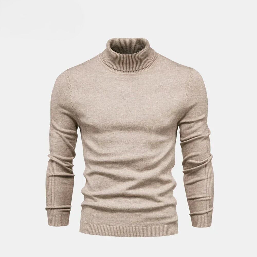 Rollkragen Zopfmuster Woll-Strickpullover Vahler Beige S 