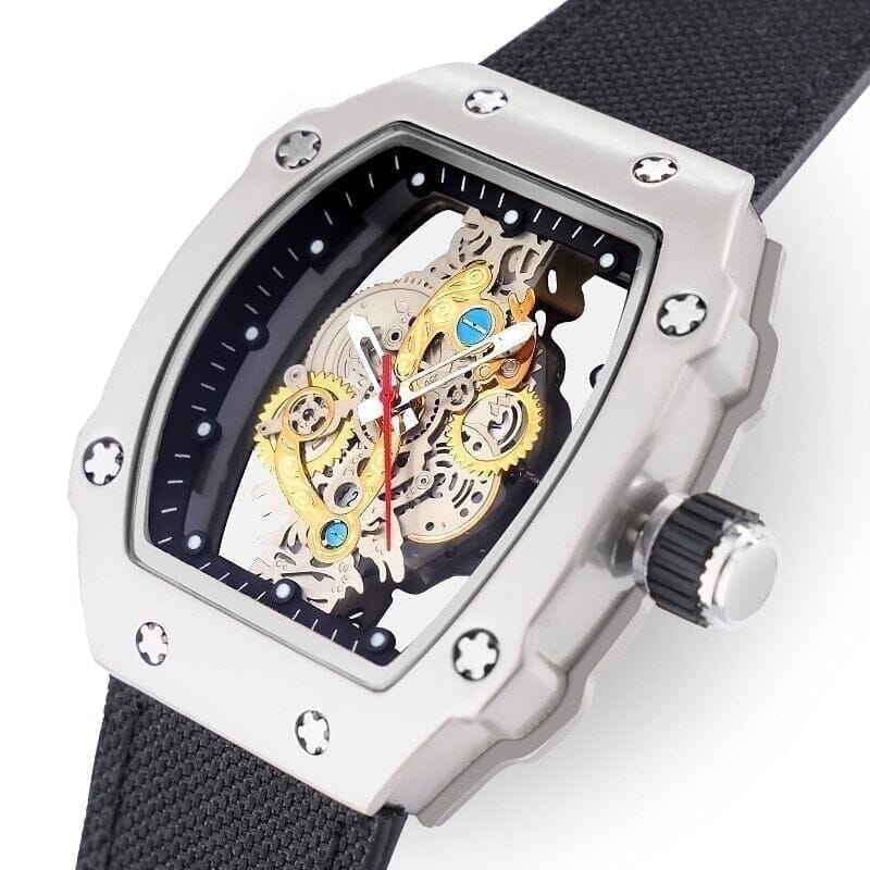 Skeleton Mech Herren-Armbanduhr Mit Skelett-Zifferblatt Vahler 
