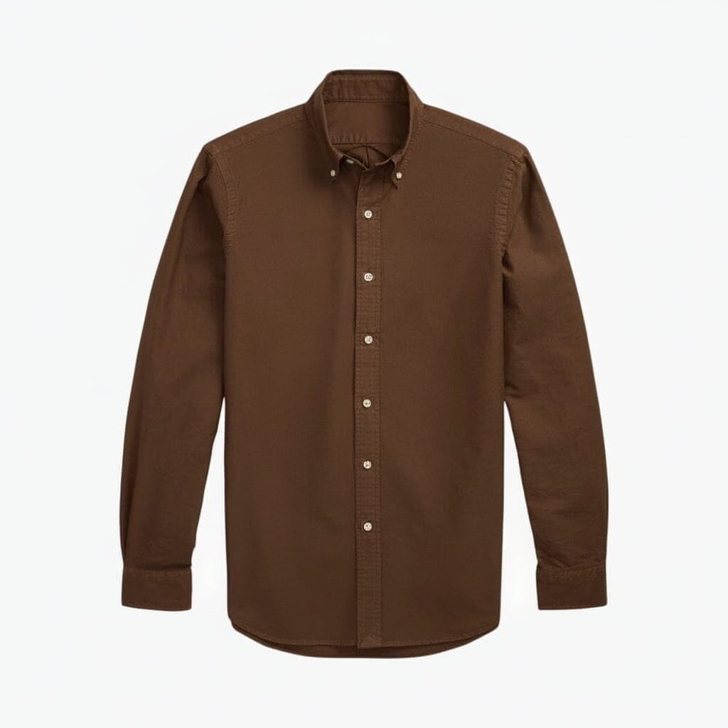 Slim Fit Oxford Hemd - Garment-Dyed Vahler Braun S 
