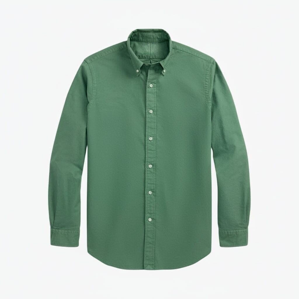 Slim Fit Oxford Hemd - Garment-Dyed Vahler Grün S 