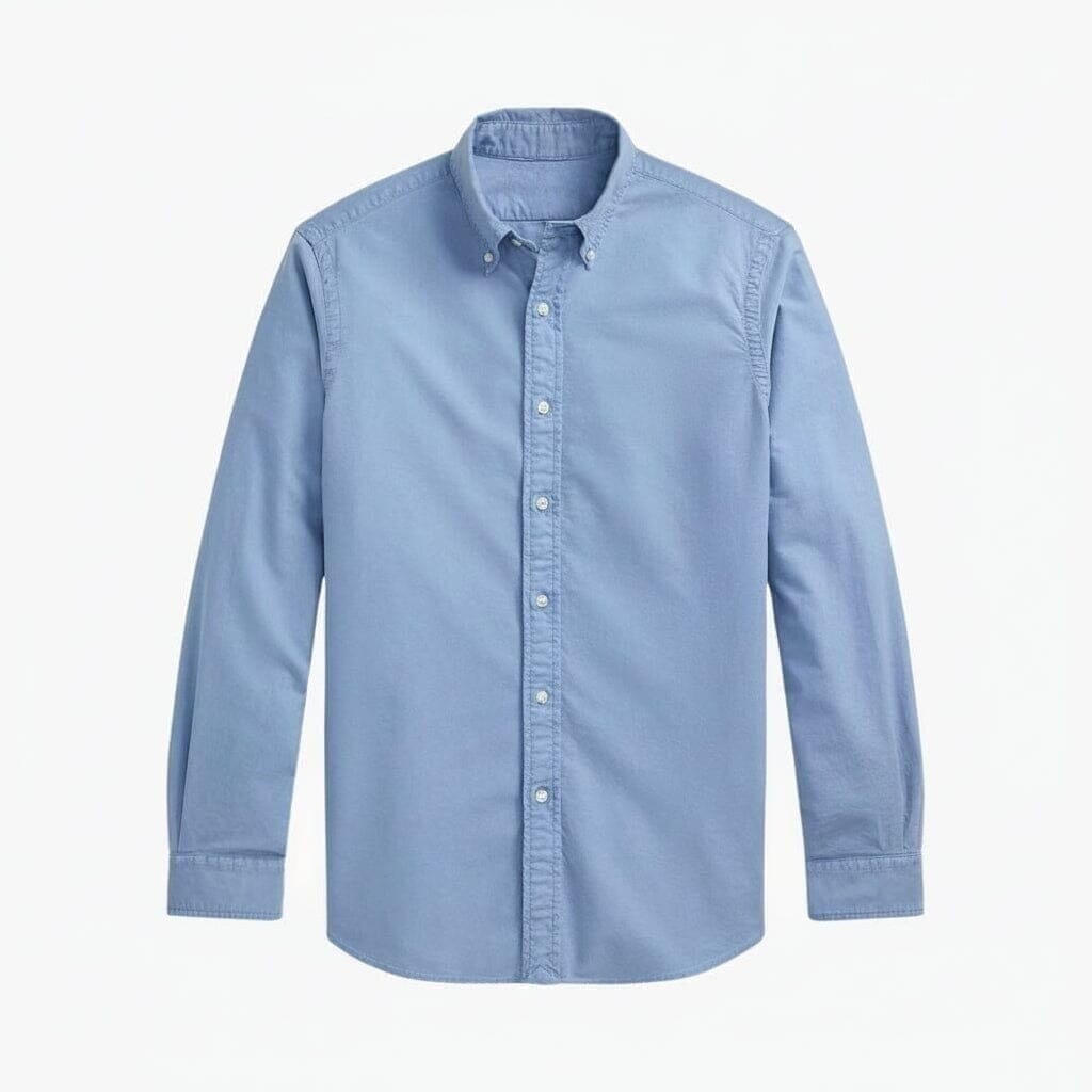 Slim Fit Oxford Hemd - Garment-Dyed Vahler Kanalblau S 