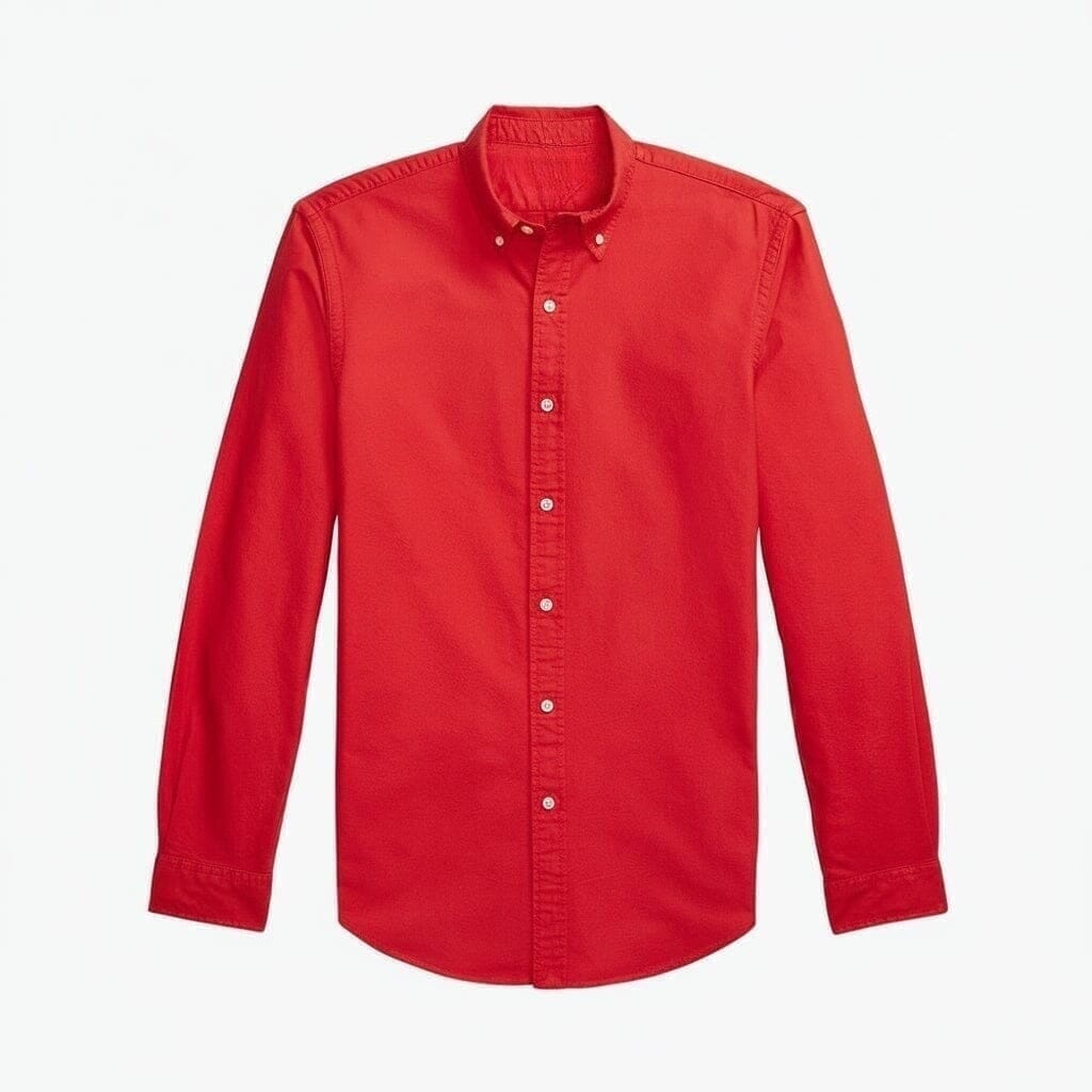 Slim Fit Oxford Hemd - Garment-Dyed Vahler Rot S 